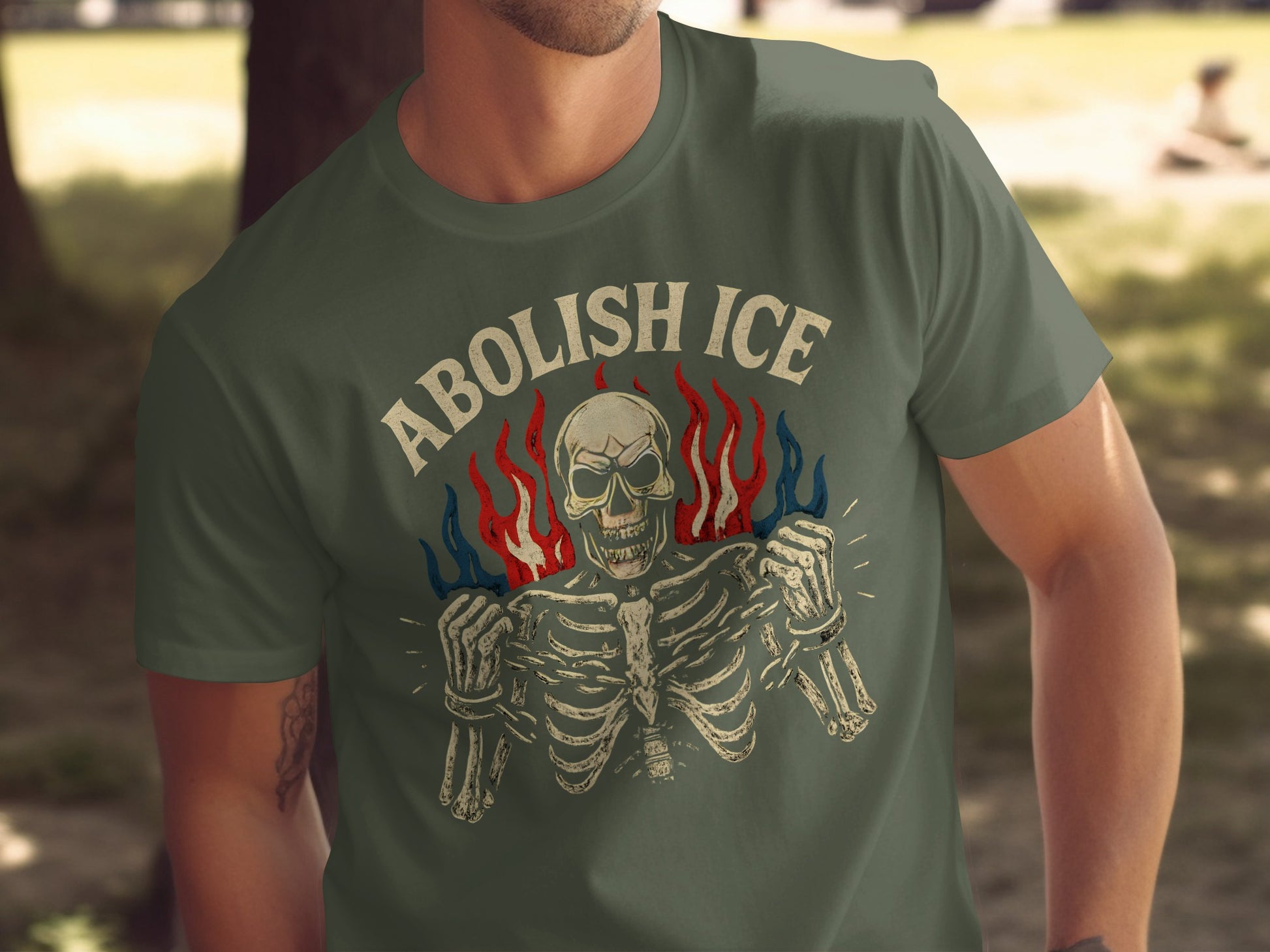 Abolish ICE Skeleton Graphic T-shirt product