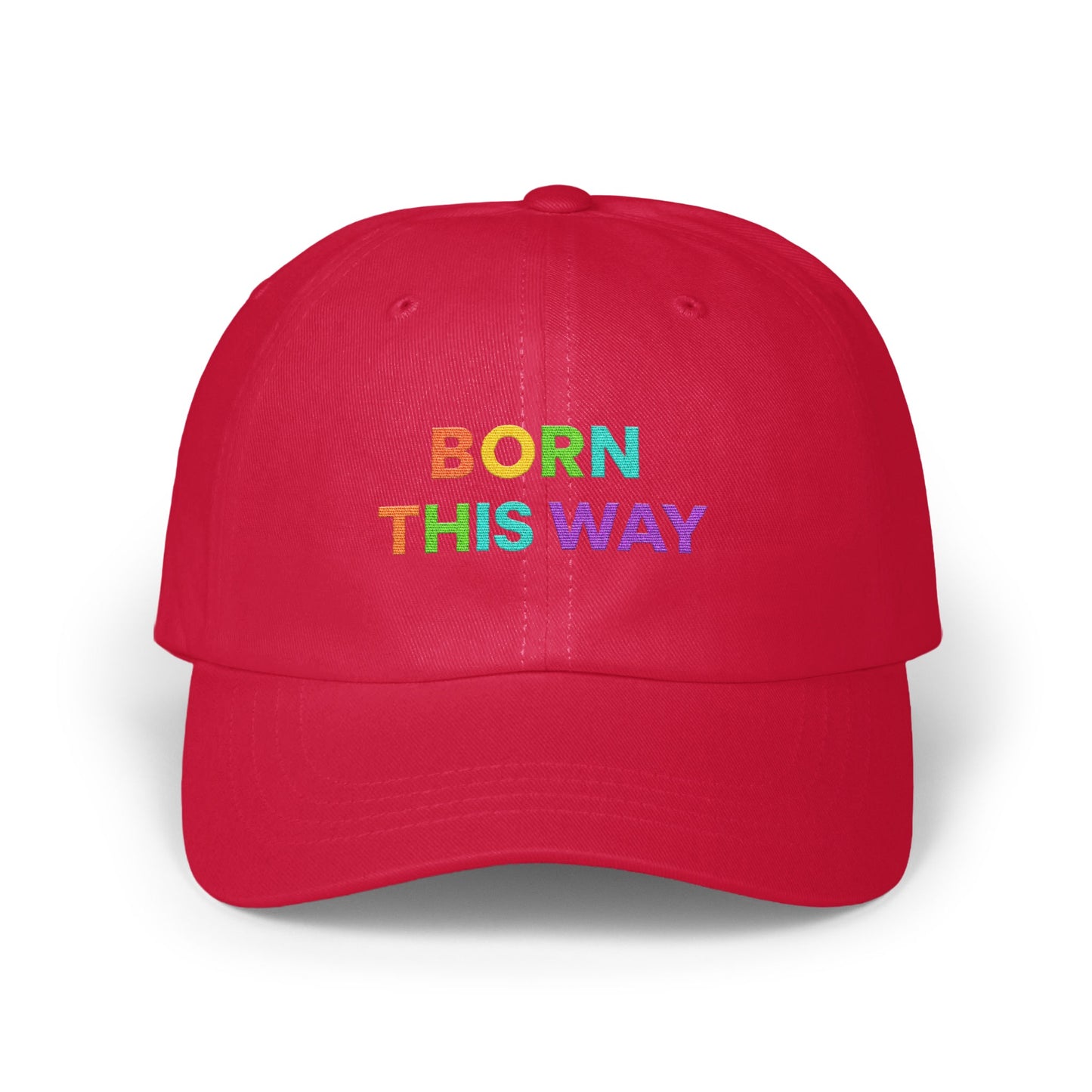 Born This Way Rainbow Text Red Hat product