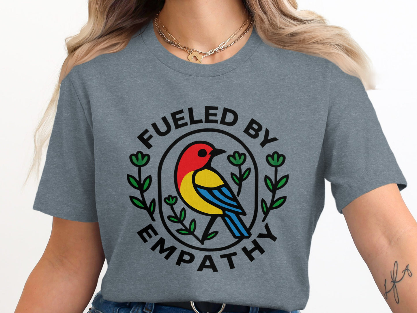 Fueled by Empathy Bird Graphic Apparel Product