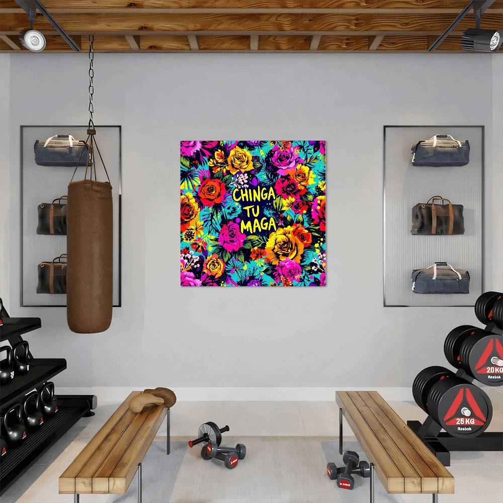 Chinga Tu Maga Metal Print, High Gloss Floral Art, Wall Decor, Gift for Home, Vibrant Aluminum Print, Tropical Wall Display