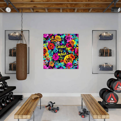 Chinga Tu Maga Metal Print, High Gloss Floral Art, Wall Decor, Gift for Home, Vibrant Aluminum Print, Tropical Wall Display