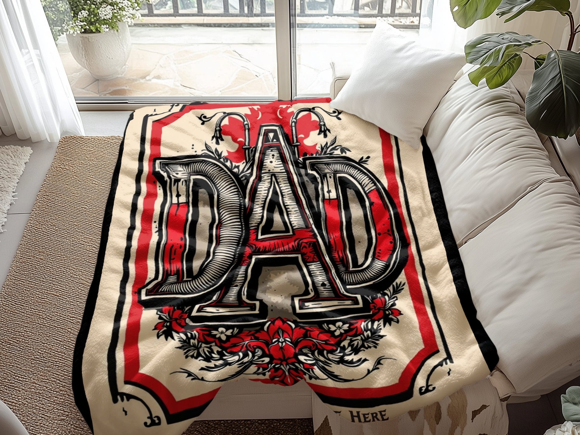 Cozy Personalized DAD Design Blanket Great Gift Product