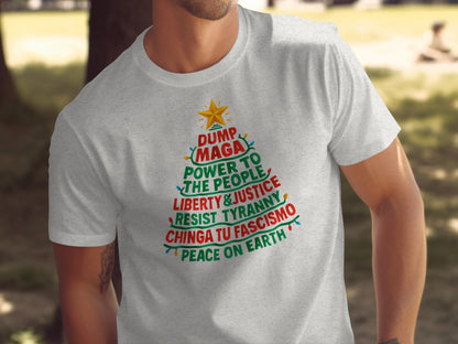 Christmas Tree Themed Political Message Shirt