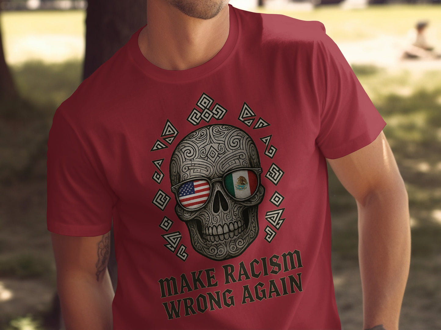 Make Racism Wrong Again Skull T-shirt