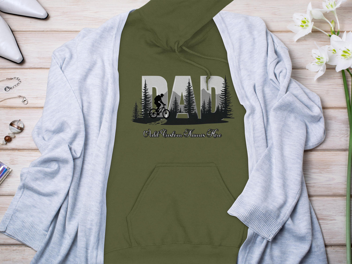 Personalized Dad Forest Design Hoodie Product