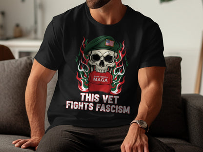 This Vet Fights Fascism Graphic T-Shirt