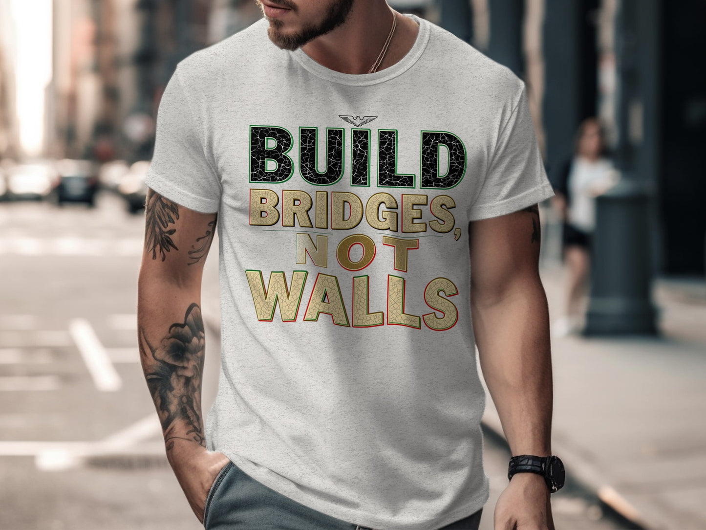 Build Bridges Not Walls Statement T-shirt product type