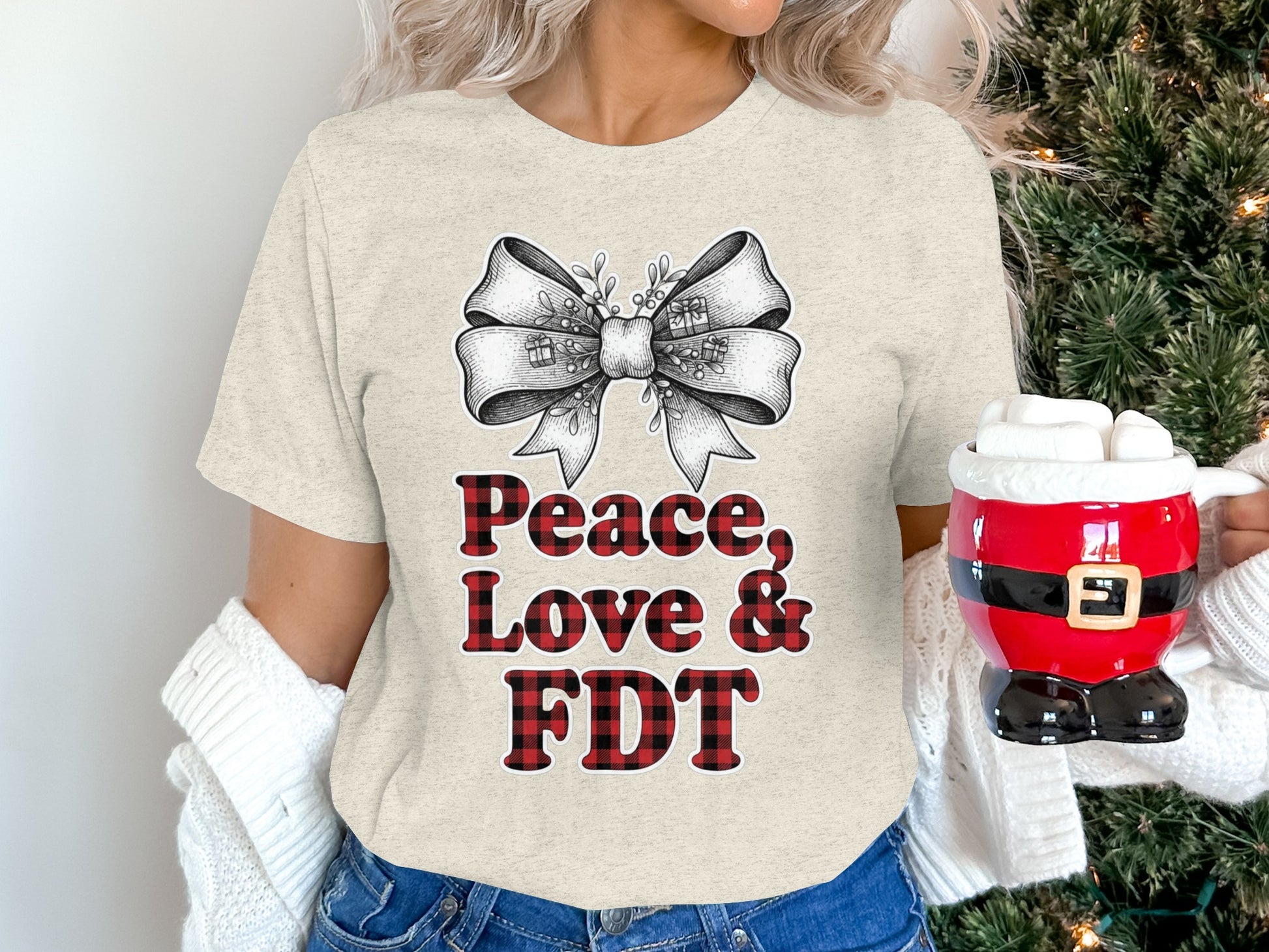 Peace Love & FDT Christmas Graphic Tee