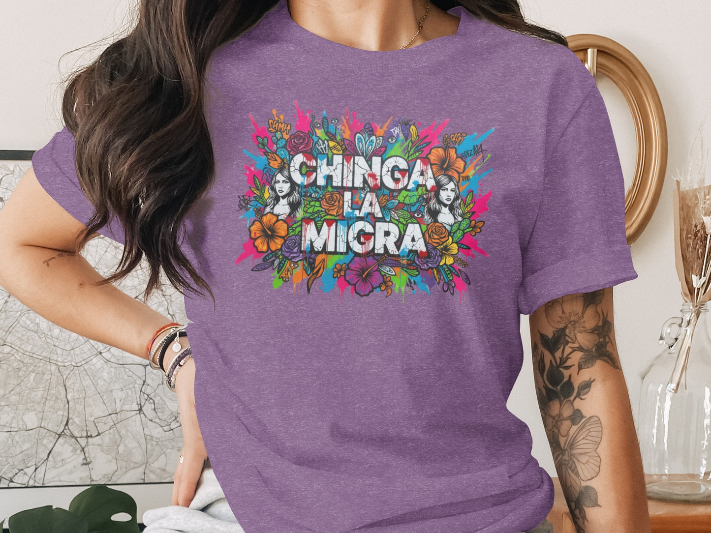 Colorful Feminine Bold Graphic T-Shirt Design