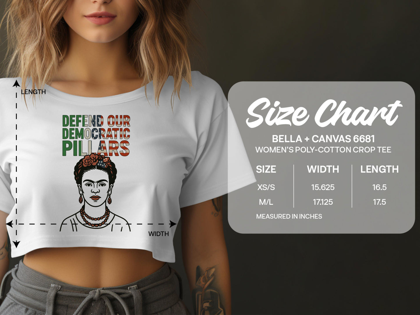 Defend Our Democratic Pillars Women's Crop Tee product