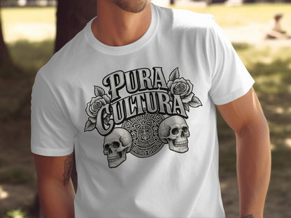 Pura Cultura Skull Design with Roses T-shirt product