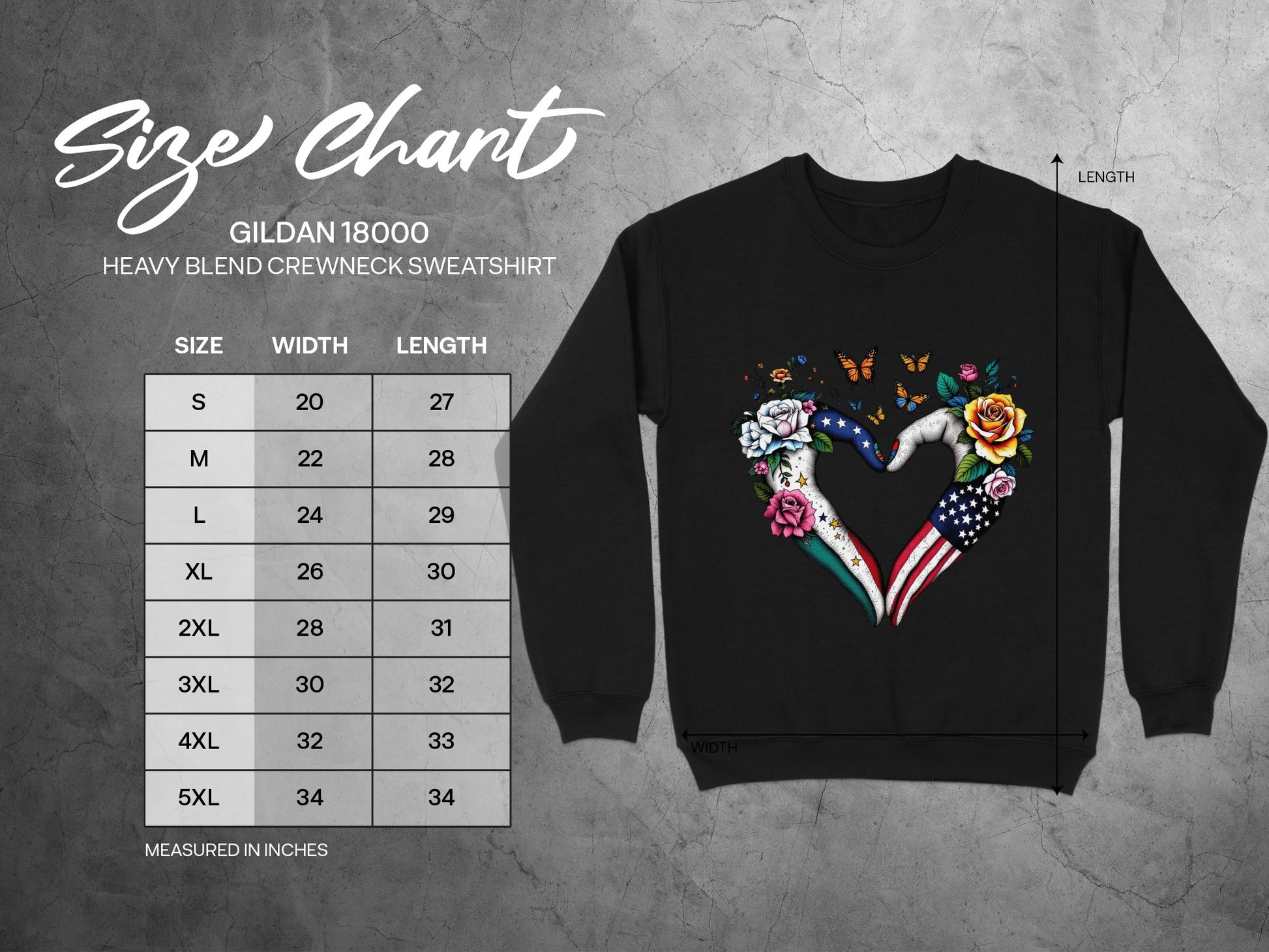 American and Mexican Flag Heart Crewneck Sweatshirt product type