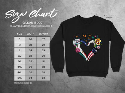 American and Mexican Flag Heart Crewneck Sweatshirt product type