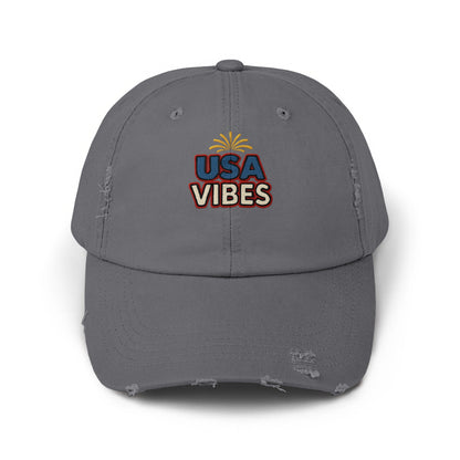 Distressed Gray USA Vibes Embroidered Cap product type