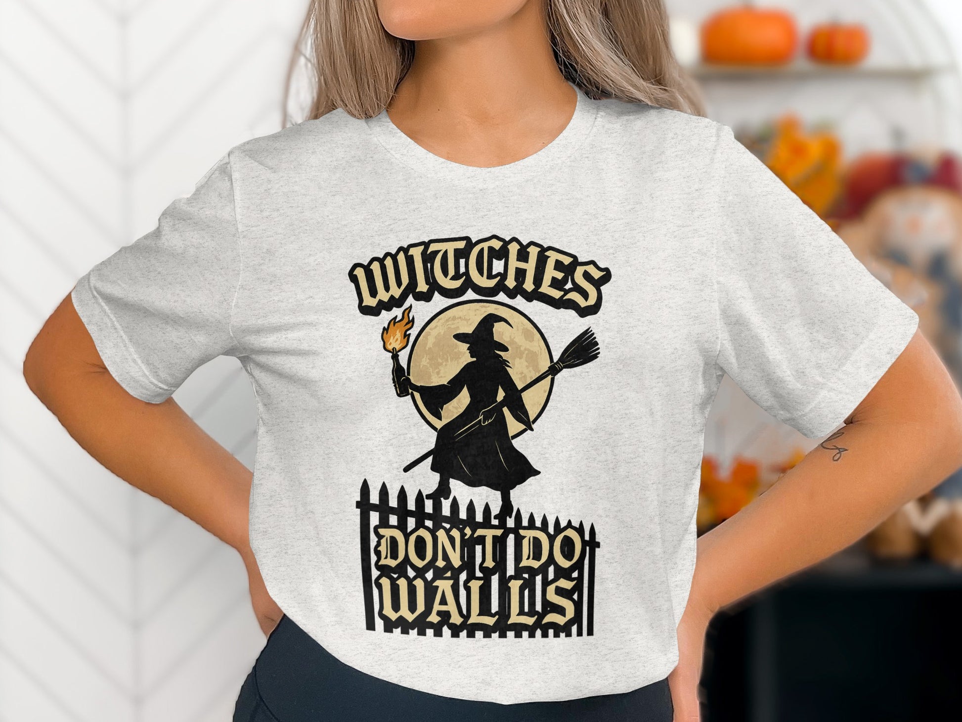 Witches Don't Do Walls Graphic Halloween T-Shirt product type