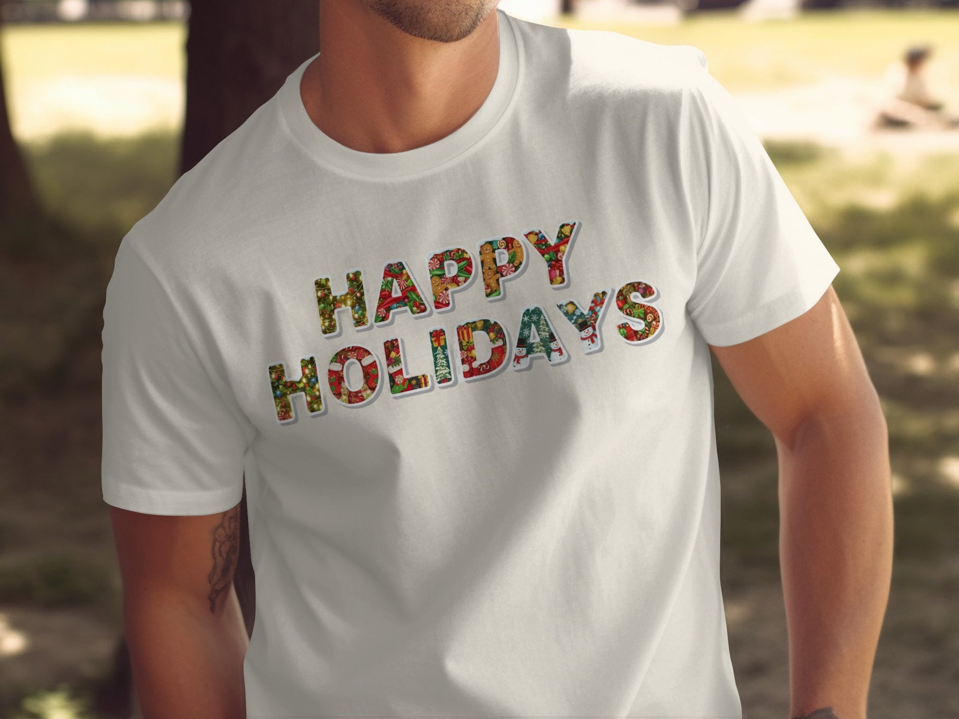 Happy Holidays Design Short Sleeve T-Shirt Product