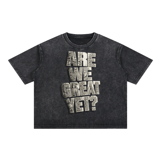 Are We Great Yet with Subtle FDT Mineral Wash Boxy Cotton T-ShirtAre