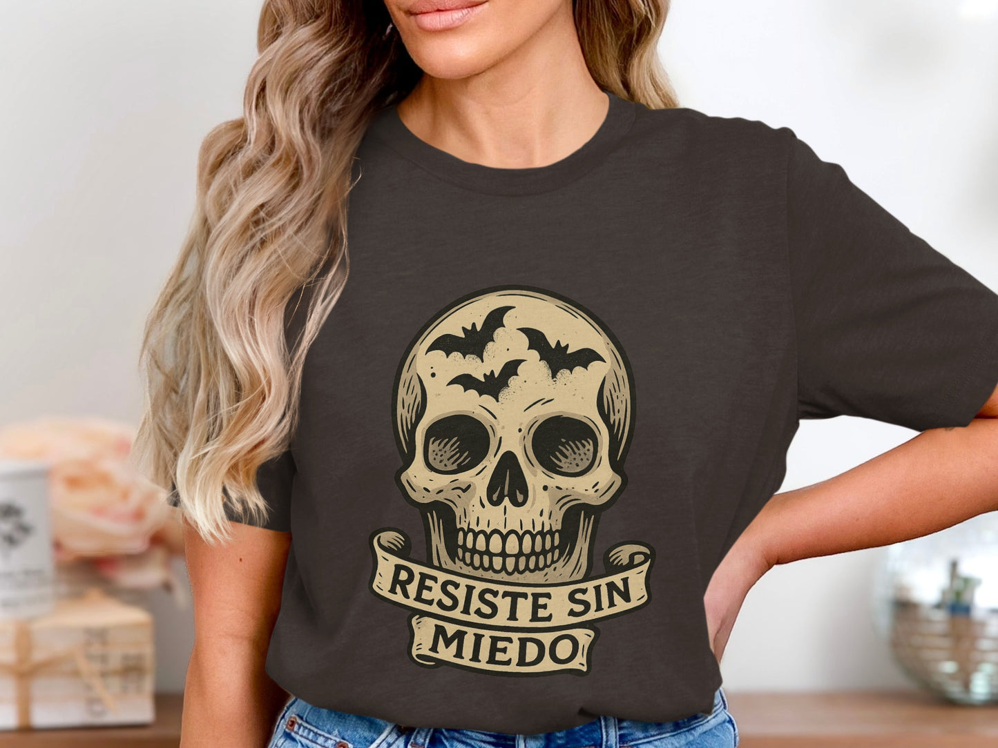 Resiste Sin Miedo Skull Graphic Tee Shirt product type