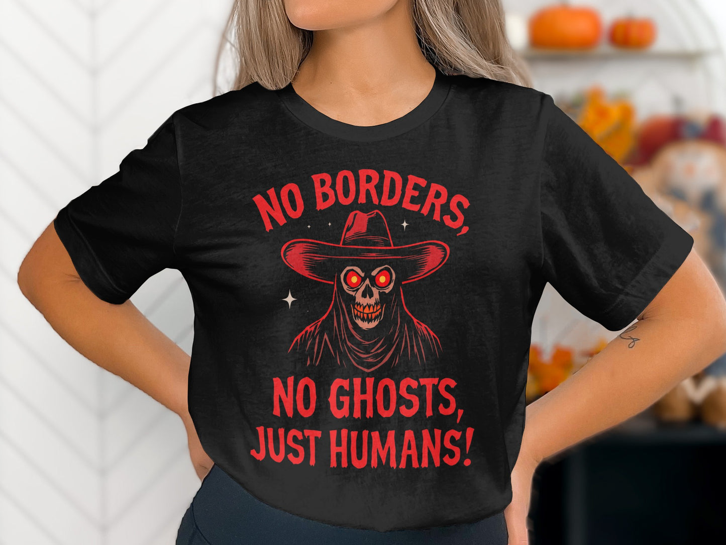 No Borders No Ghosts Just Humans Graphic T-Shirt product type