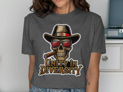 Unity in Diversity Skull Wearing Hat T-Shirt product