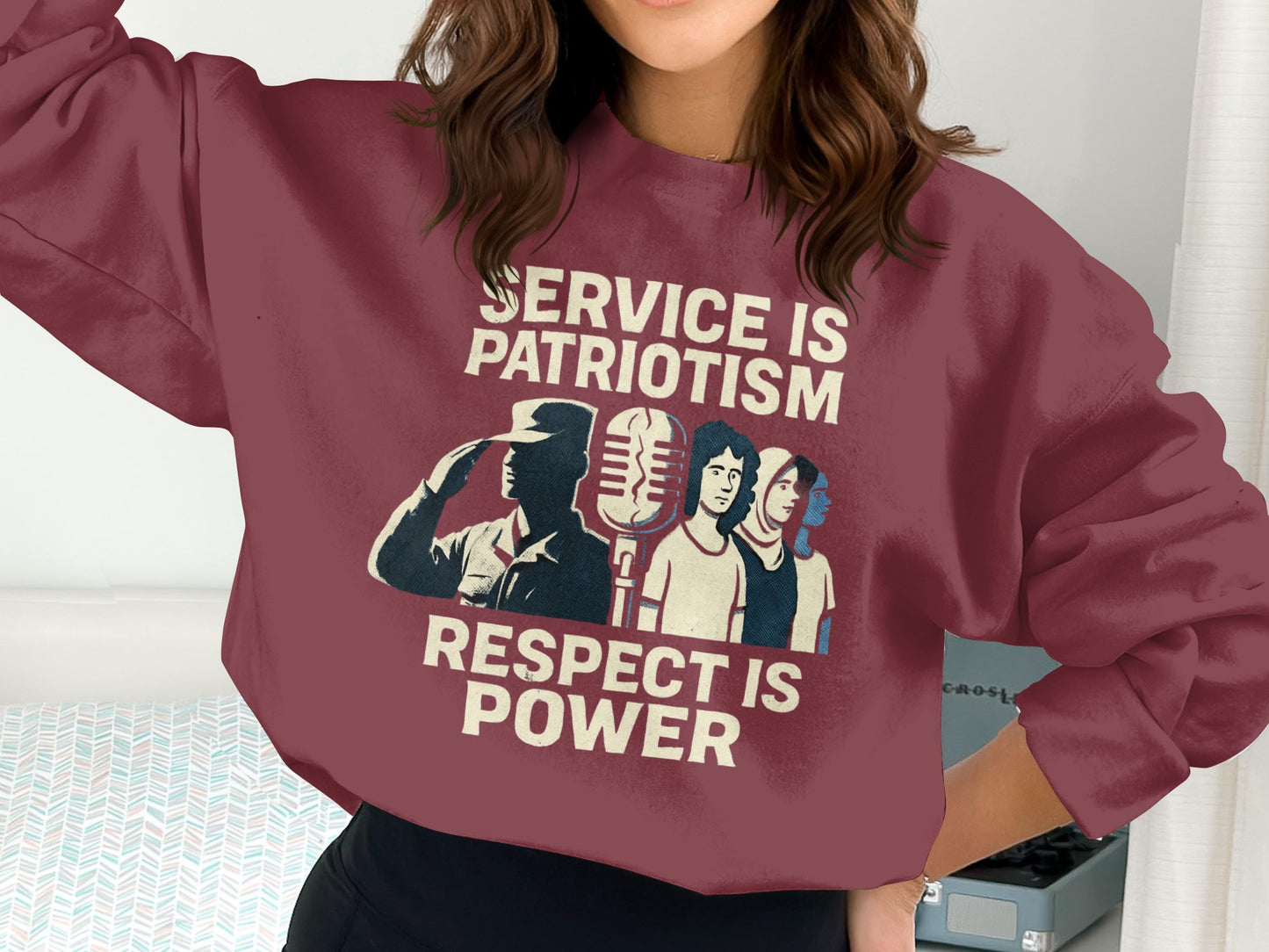 Service Is Patriotism Respect Is Power Sweatshirt product
