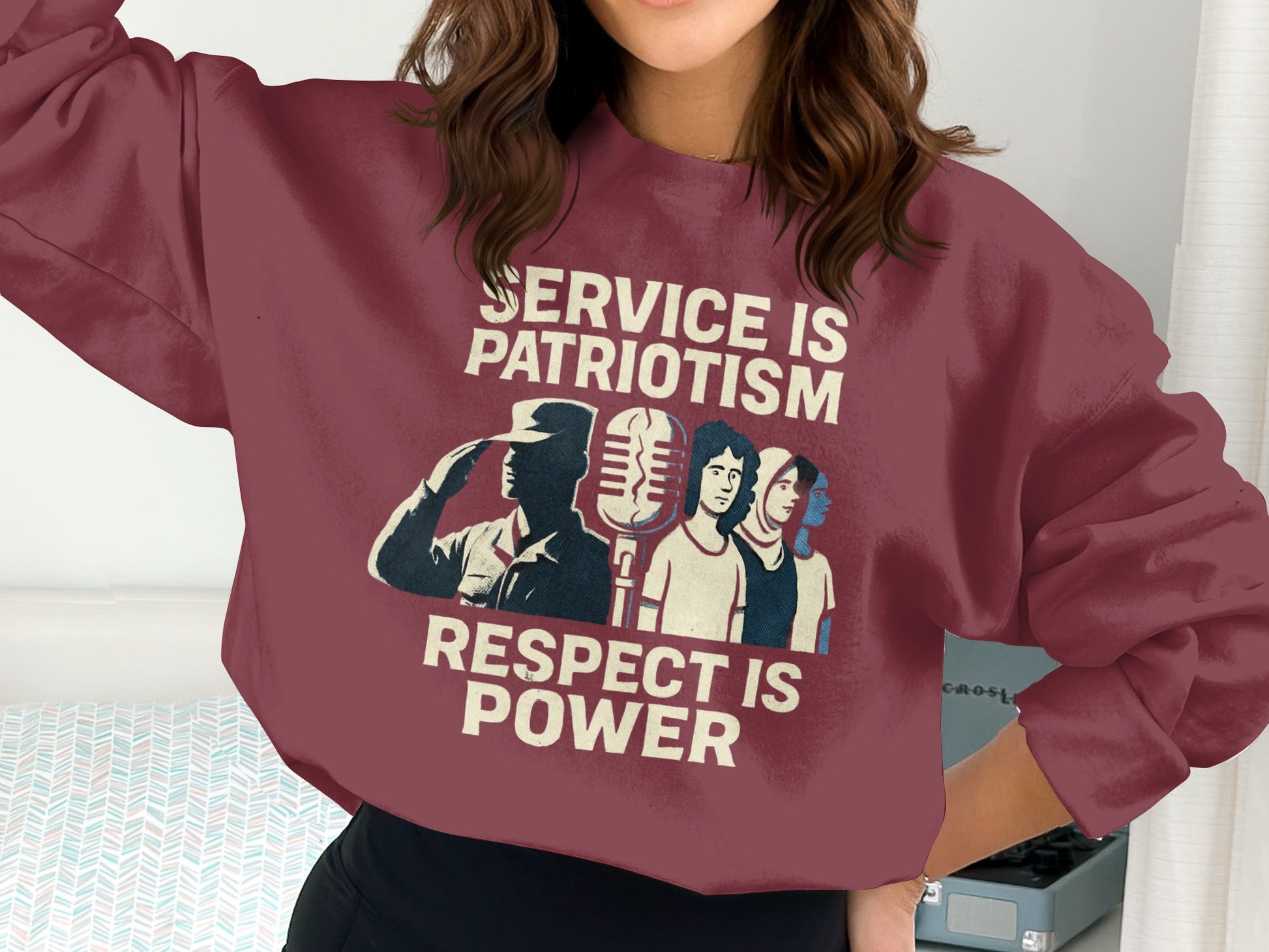 Service Is Patriotism Respect Is Power Sweatshirt product