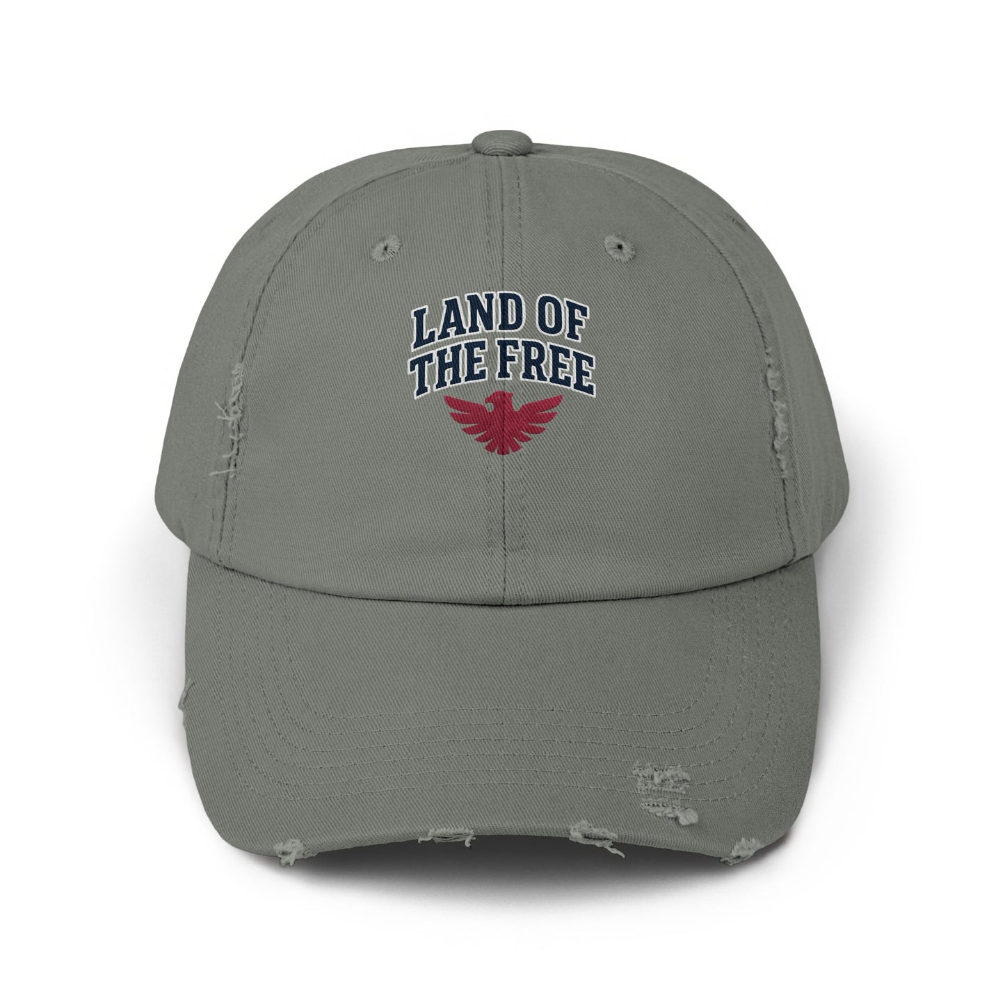Land Of The Free Embroidered Distressed Dad Hat product type