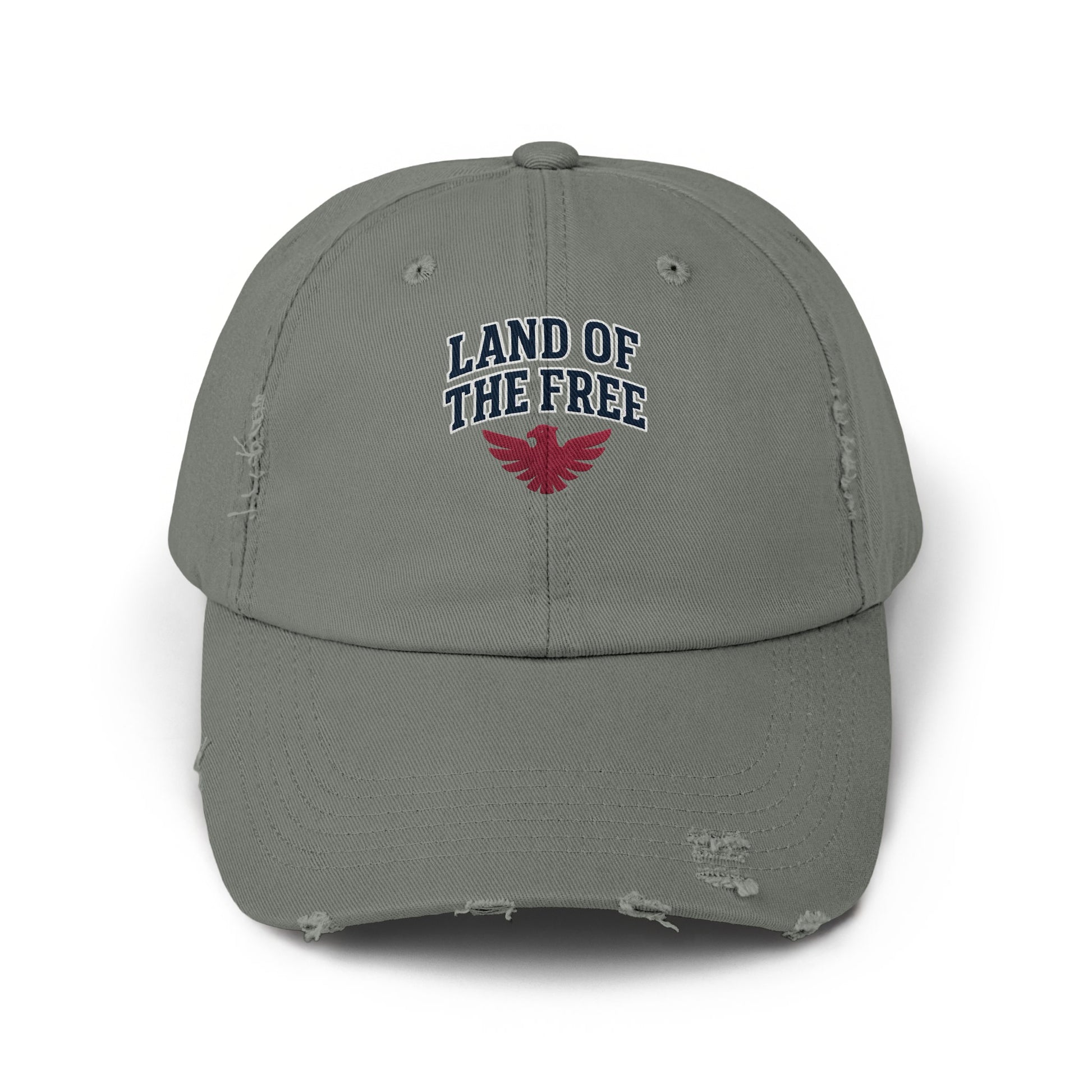 Land Of The Free Embroidered Distressed Dad Hat product type
