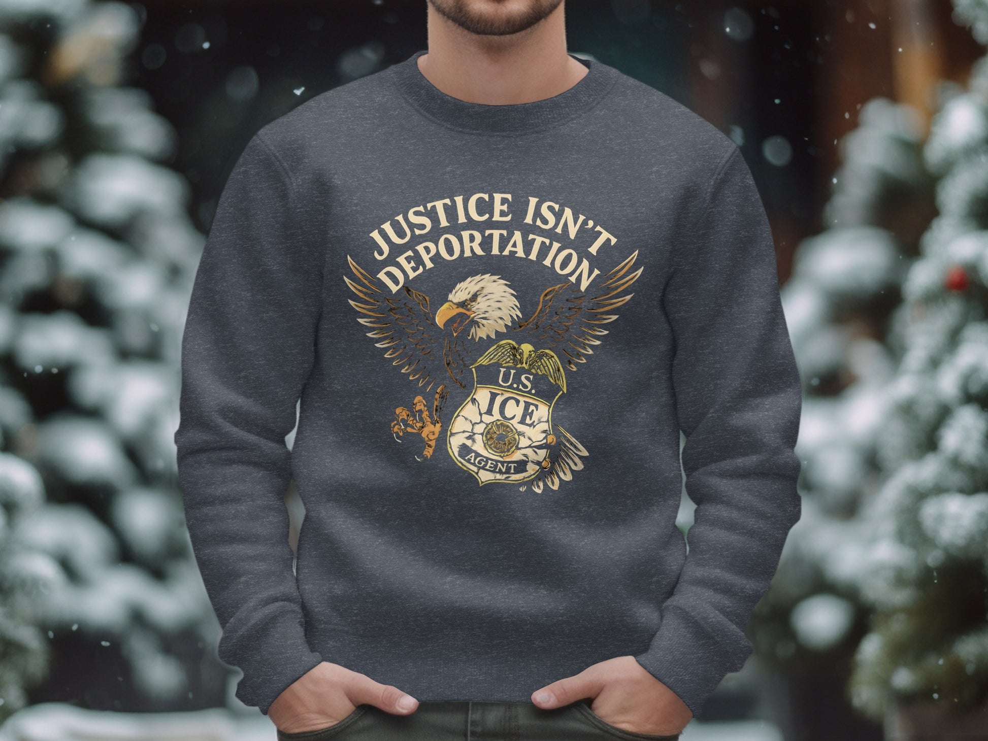 Justice Isn't Deportation Eagle Graphic Sweatshirt product type