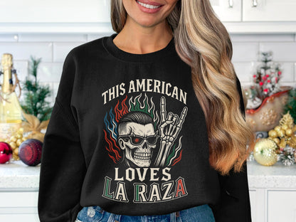 This American Loves La Raza Long Sleeve Shirt product