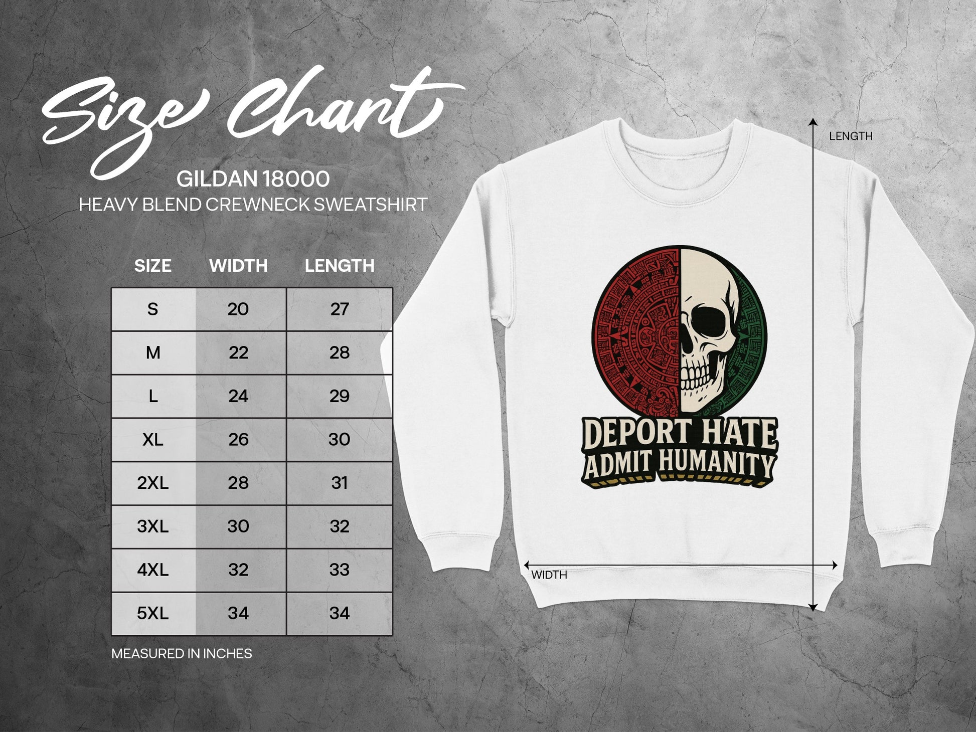 Deport Hate Admit Humanity Heavy Blend Sweatshirt Product