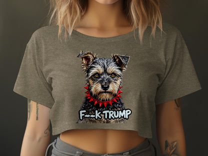 F--k Trump Dog Illustration Women's Crop Top product