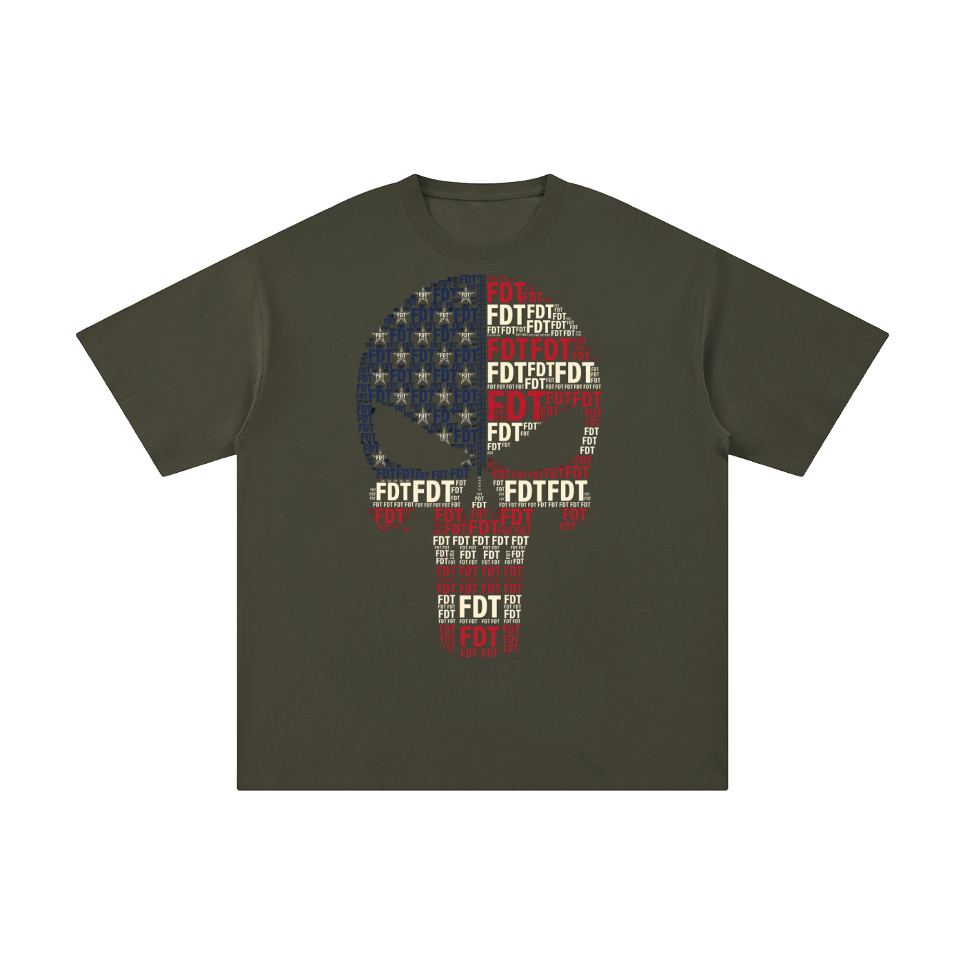 FDT Skull USA Flag Unisex Pure Cotton T-Shirt