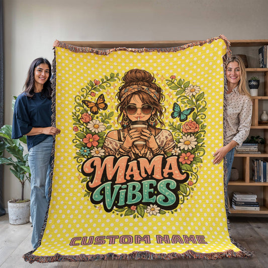Custom Mother's blanket, add your personalization to Woven Blanket, amazing quality