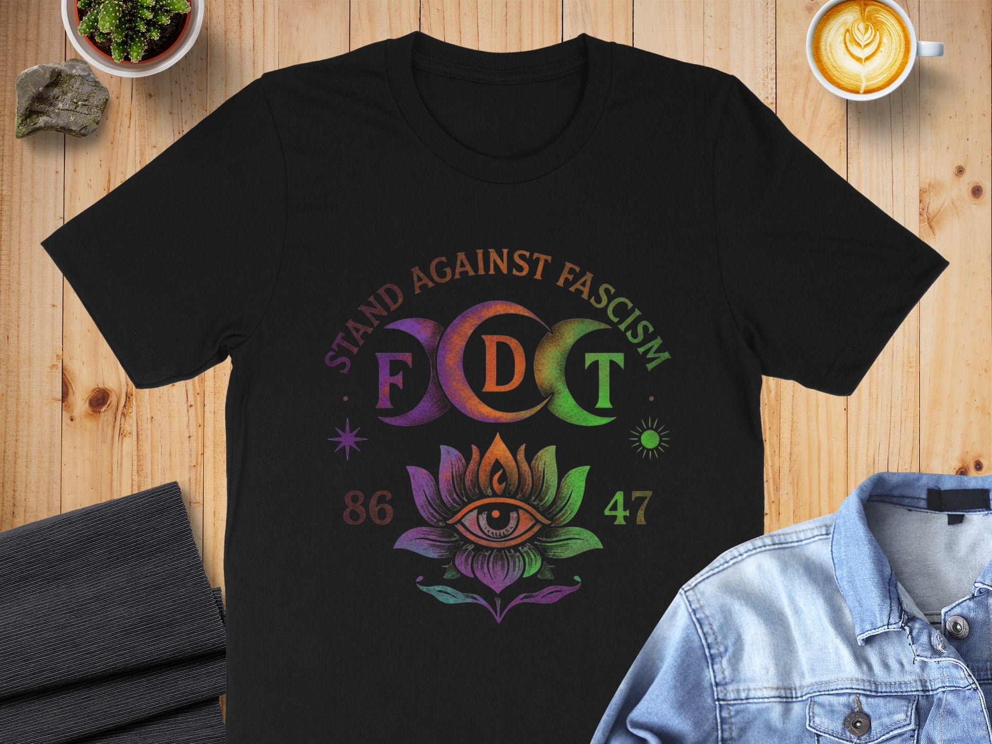 Stand Against Fascism Eye Pattern T-shirt Product
