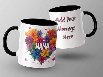 Colorful Floral Mama Cup with Customizable Text product type