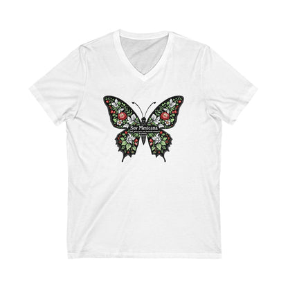 Soy Mexicana Butterfly Graphic V-Neck T-Shirt product