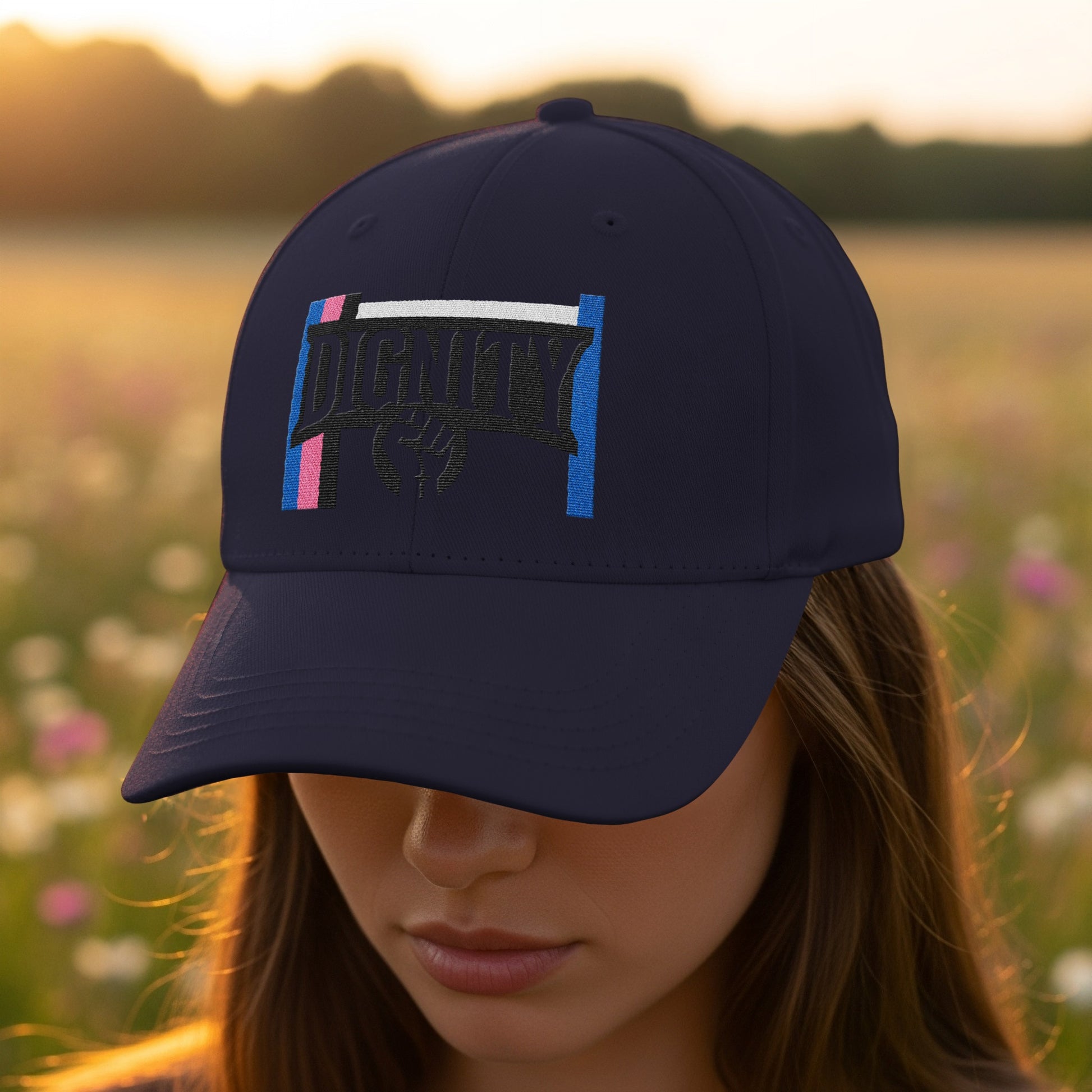 Stylish Dignity Embroidery Dark Baseball Cap product type