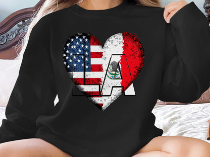 Stylish LA Heart Flag Graphic Design Sweatshirt Product