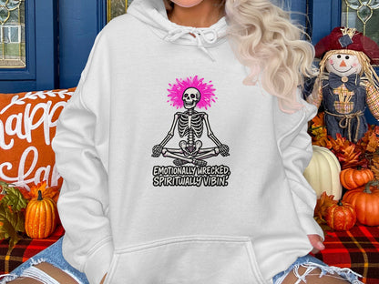 Emotionally Wrecked Spiritually Vibin Hoodie product type