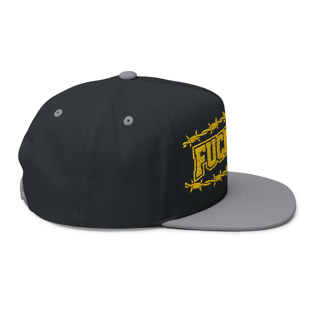 Stylish Black And Grey Snapback Hat with Bold Design