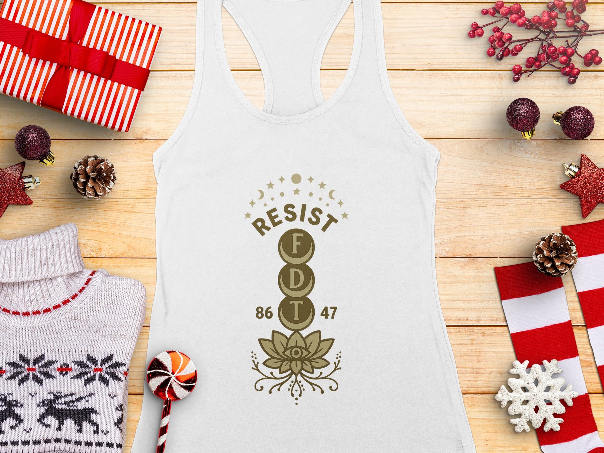 RESIST 8647 Stylish Holiday Tank Top Gift Idea