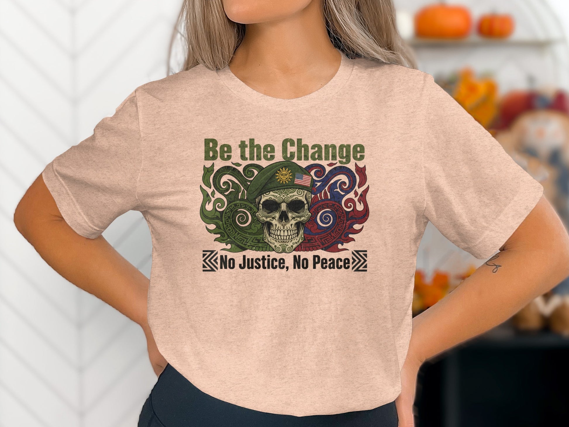 Be the Change Skull Design T-Shirt Statement Apparel