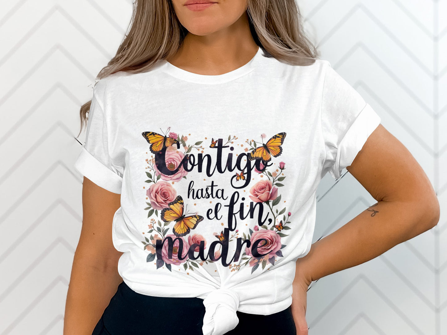 Contigo Hasta El Fin Madre Butterfly Floral Shirt product type
