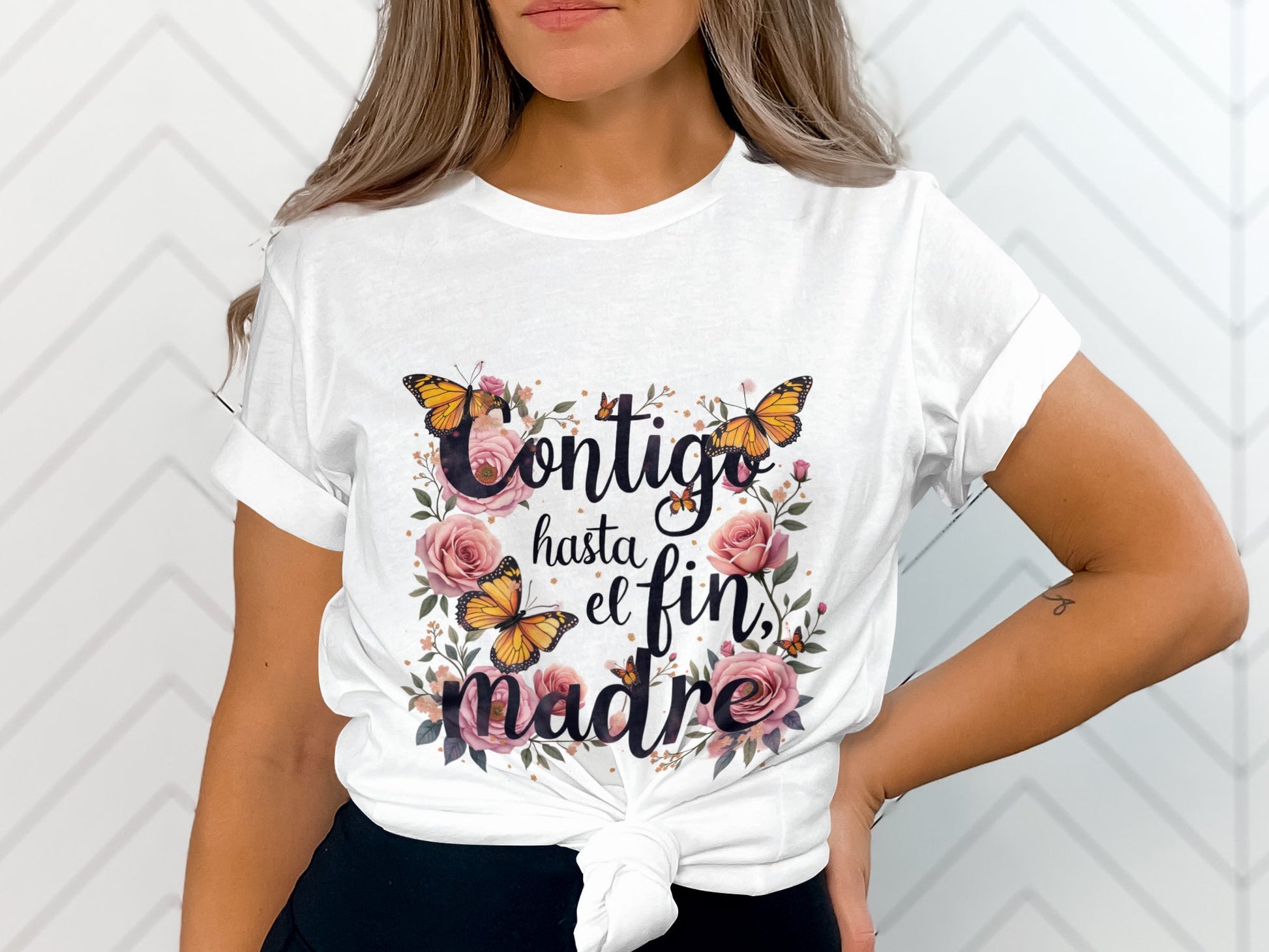 Contigo Hasta El Fin Madre Butterfly Floral Shirt product type