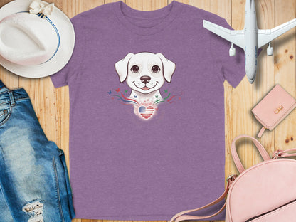 Cute Dog Face with Heart and Butterflies Shirt