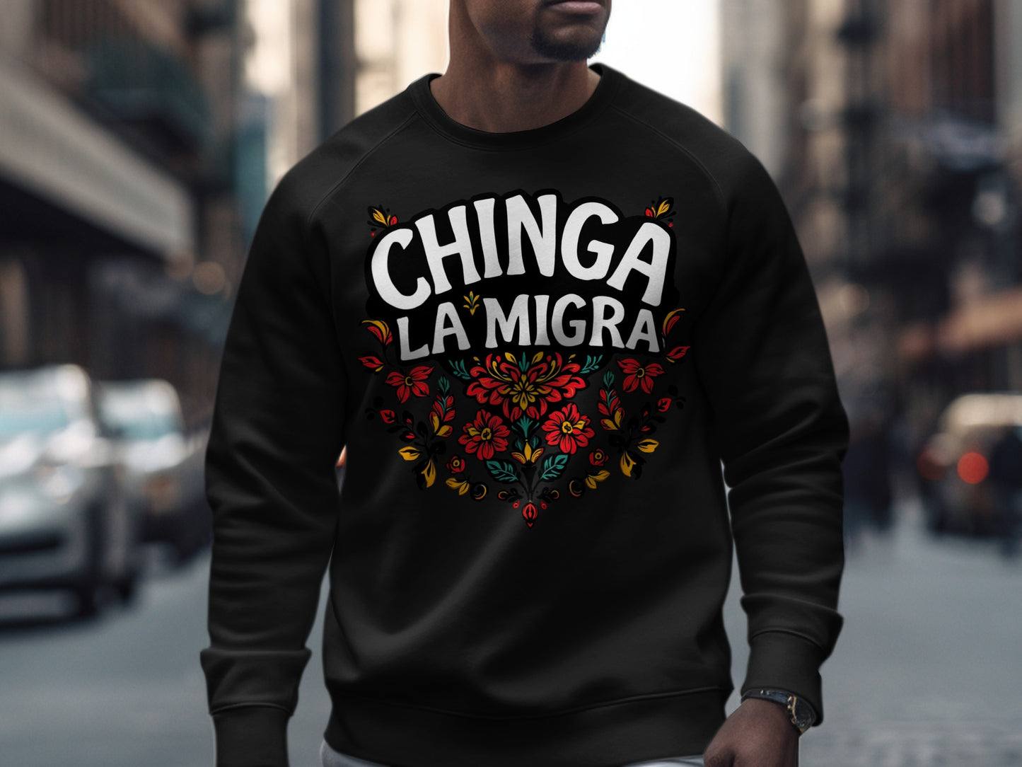 Chinga La Migra Bold Graphic Print Sweatshirt product