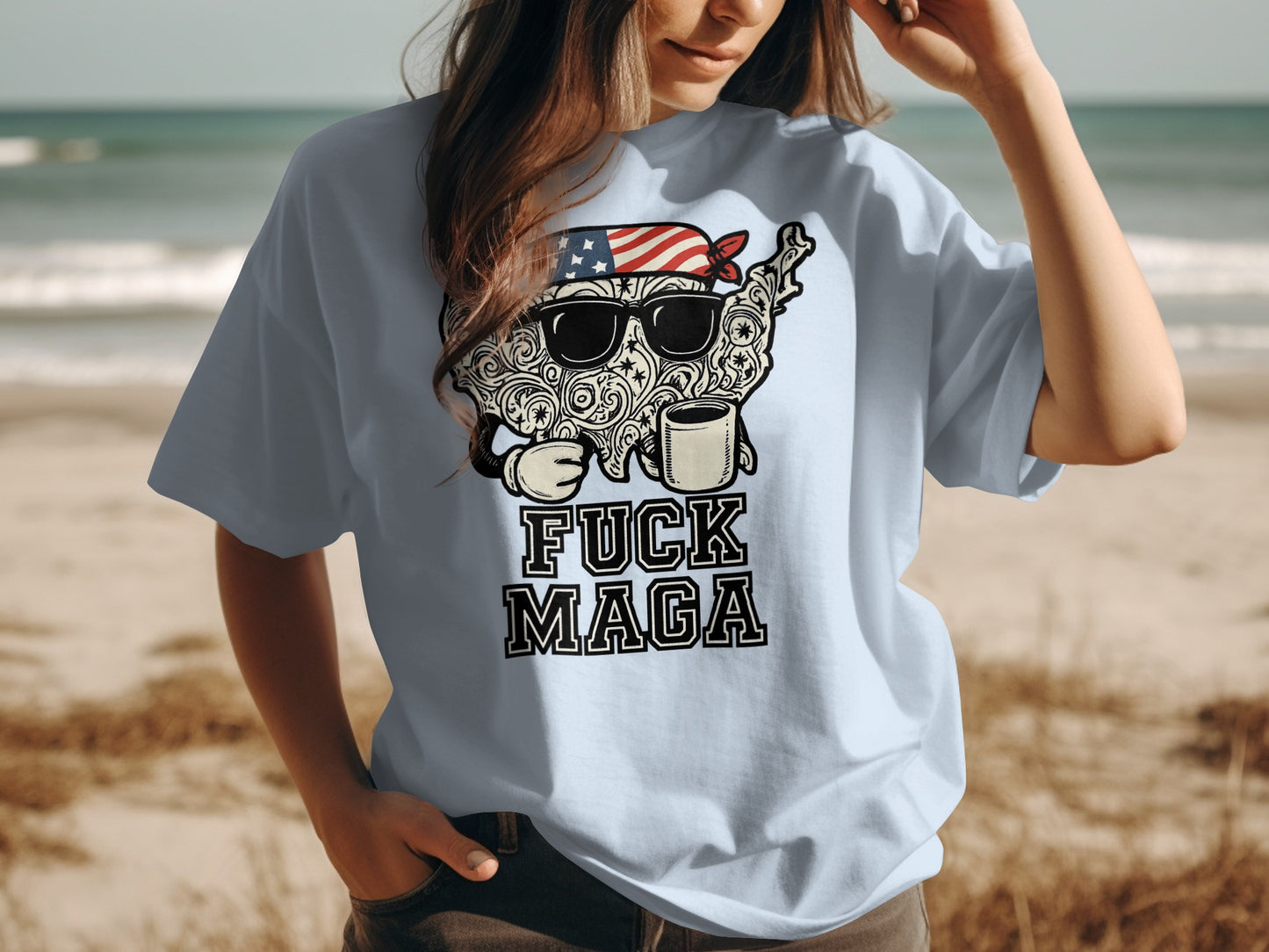 Patriotic Brain Wearing Sunglasses T-Shirt product