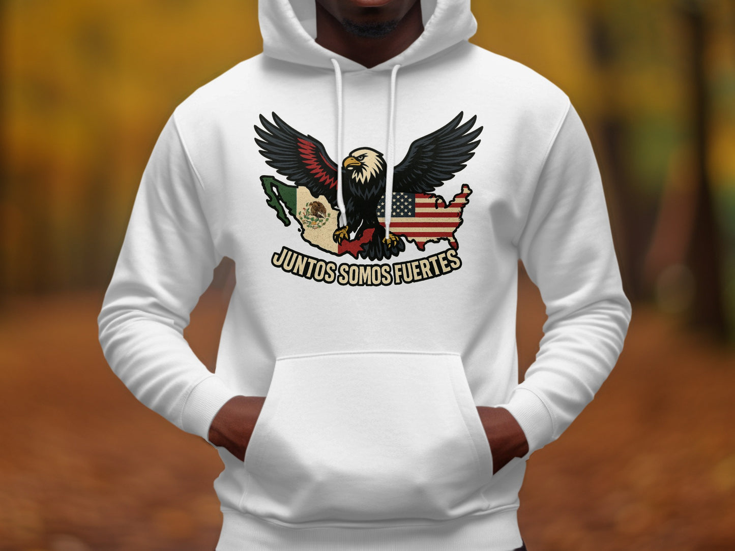 Juntos Somos Fuertes Eagle and Flags Hoodie product