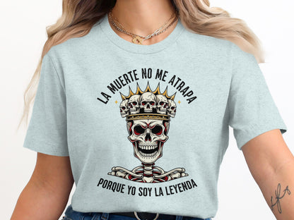 La Muerte No Me Atrapa Graphic Skull Shirt product type